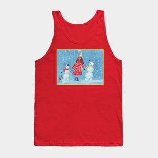 Snow Fairy with Snowmen Tank Top